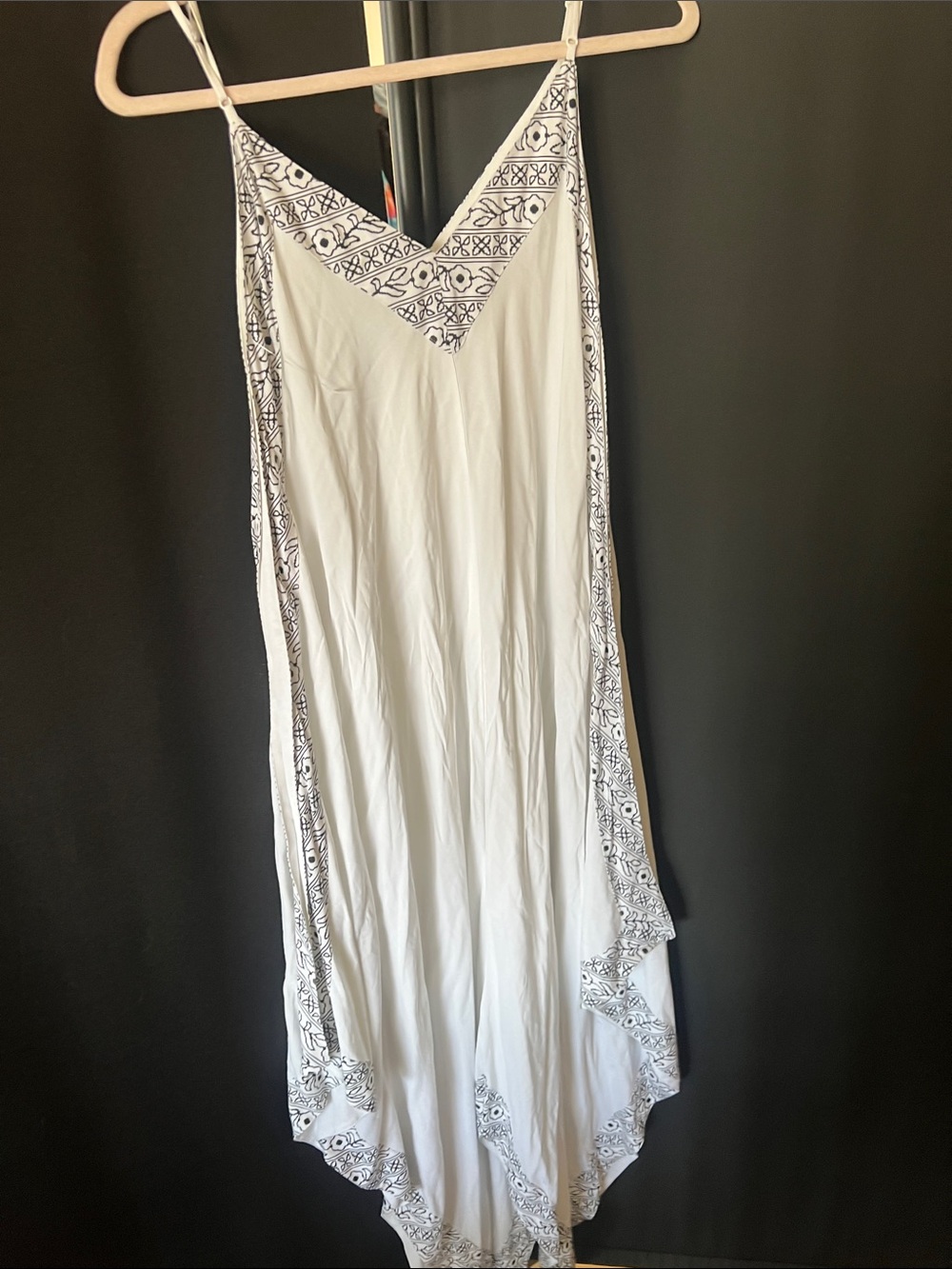 Tavik White Maxi Dress with Navy Trim - Picture 4 of 6